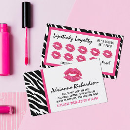 Tarjeta De Fidelización Distribuidor de lápiz labial Zebra Kiss Lealtad Pu