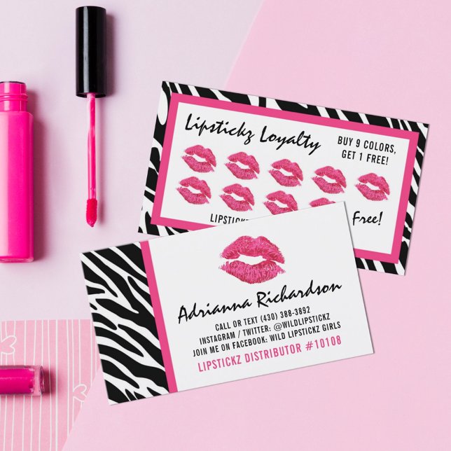 Tarjeta De Fidelización Distribuidor de lápiz labial Zebra Kiss Lealtad Pu (Subido por el creador)