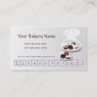 Tarjeta De Fidelización Donut Bakery Baker Shop Personalizado Lealtad del