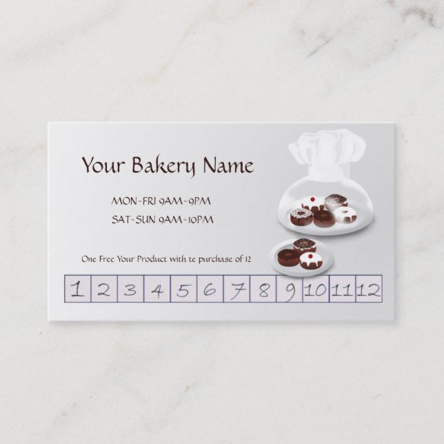 Tarjeta De Fidelización Donut Bakery Baker Shop Personalizado Lealtad del  (Anverso)