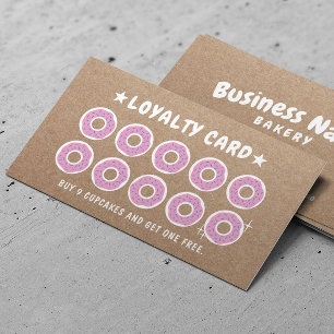 Tarjeta De Fidelización Donut Pastry Kraft Loyalty Rewards