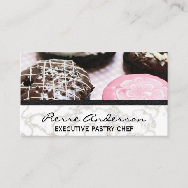 Tarjeta De Fidelización Donuts | Mármol de oro | Colector de cuero (Anverso)