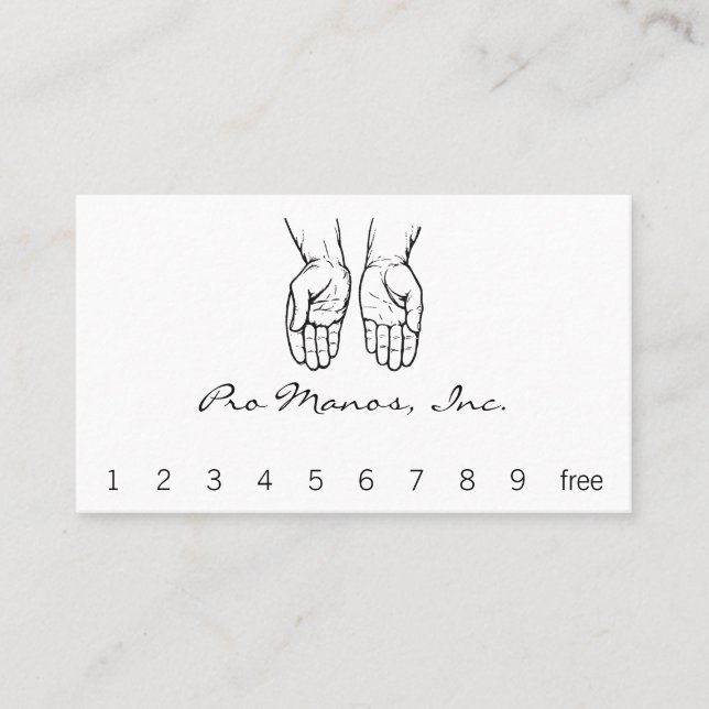 Tarjeta De Fidelización Dos manos abiertas (blancos y negros) (Anverso)