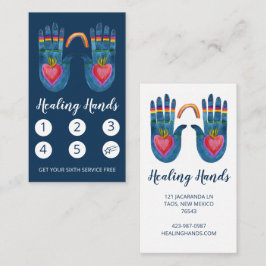 Tarjeta De Fidelización Dos manos de curación Arcoiris acuarela 5