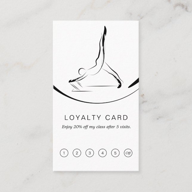 Tarjeta De Fidelización Dos poisas de Pilates sobre el reformador (Anverso)