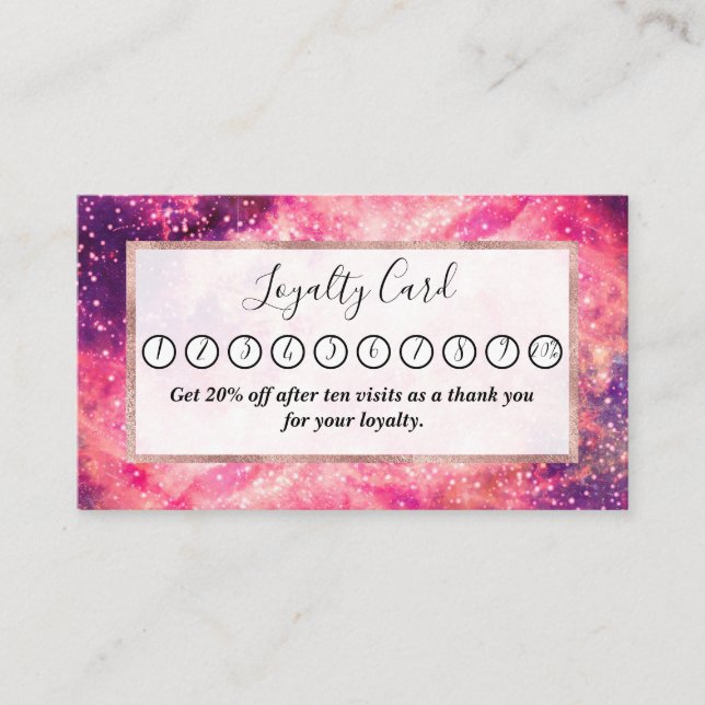 Tarjeta De Fidelización El arte de la nebulosa estética mallésica del colo (Anverso)