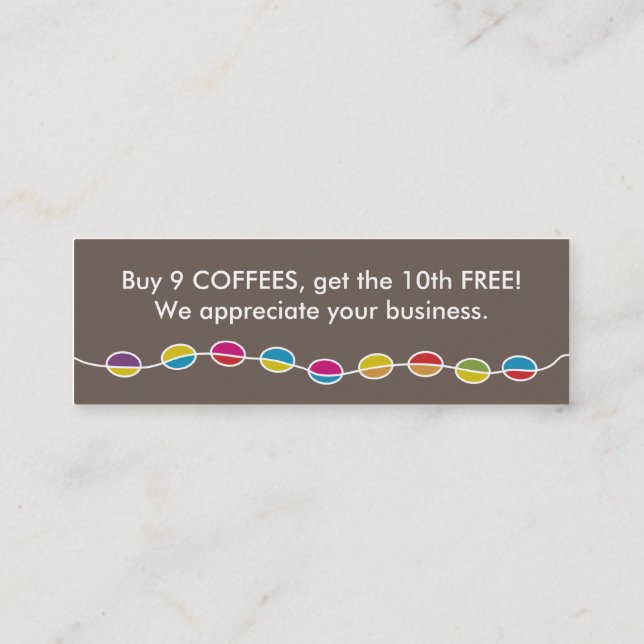 Tarjeta De Fidelización El CAFÉ forma lealtad del cliente (Reverso)