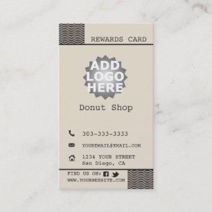 Tarjeta De Fidelización El cliente de la tienda de buñuelo recompensa la