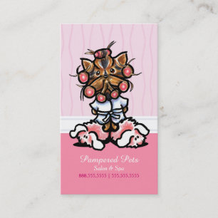 Tarjeta De Fidelización El cliente rosado de Yorkie del balneario del