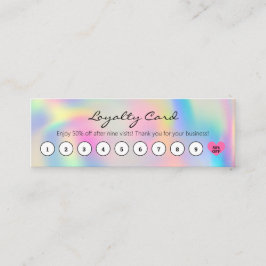 Tarjeta De Fidelización El cliente simple descuenta el arcoiris pastel con