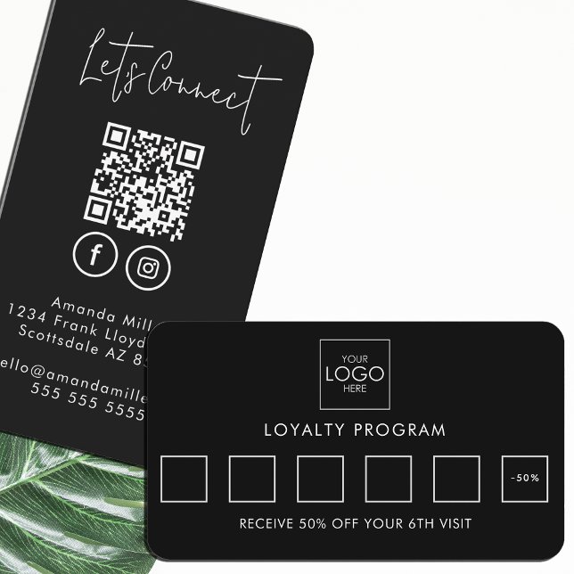 Tarjeta De Fidelización El código QR de los medios sociales se conecta con (Subido por el creador)