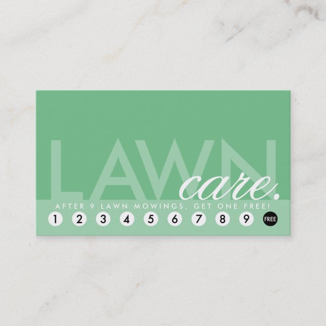 Tarjeta De Fidelización el cuidado del césped recompensa programa (Anverso)
