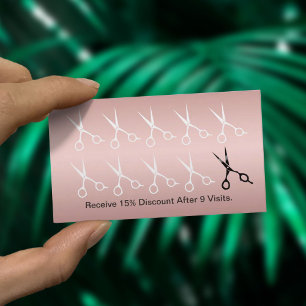 Tarjeta De Fidelización El estilista Scissors el sacador subió Relieve