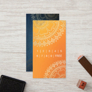 Tarjeta De Fidelización El profesor de meditación de yoga Gold Mandala