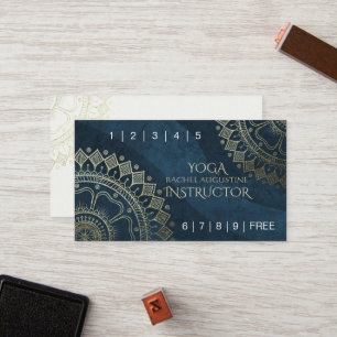 Tarjeta De Fidelización El profesor de meditación de yoga Gold Mandala