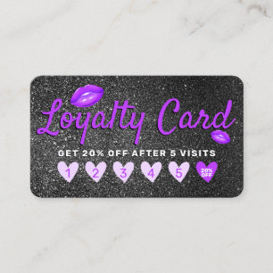 Tarjeta De Fidelización El Purpurina morado negro levanta el descuento del