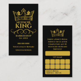 Tarjeta De Fidelización El Rey de la Corona de Oro Mustache Barbershop Rew