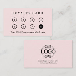 Tarjeta De Fidelización Elegant Modern Blush Pink Company Business Logo