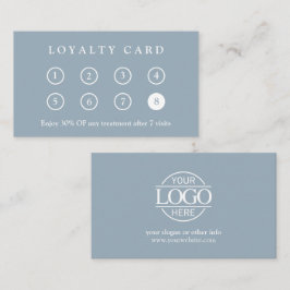 Tarjeta De Fidelización Elegant Modern Company Business Logo Dusty Blue