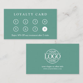 Tarjeta De Fidelización Elegant Modern Company Business Logo Teal Green