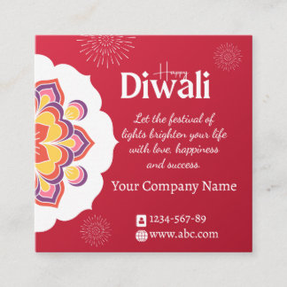 Tarjeta De Fidelización Elegant Red Mandala Happy Diwali Customizable card