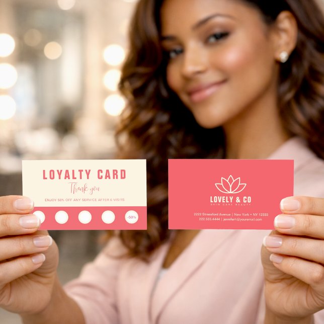 Tarjeta De Fidelización Elegant Rose & Ivory Beauty Loyalty & Rewards Card (Subido por el creador)