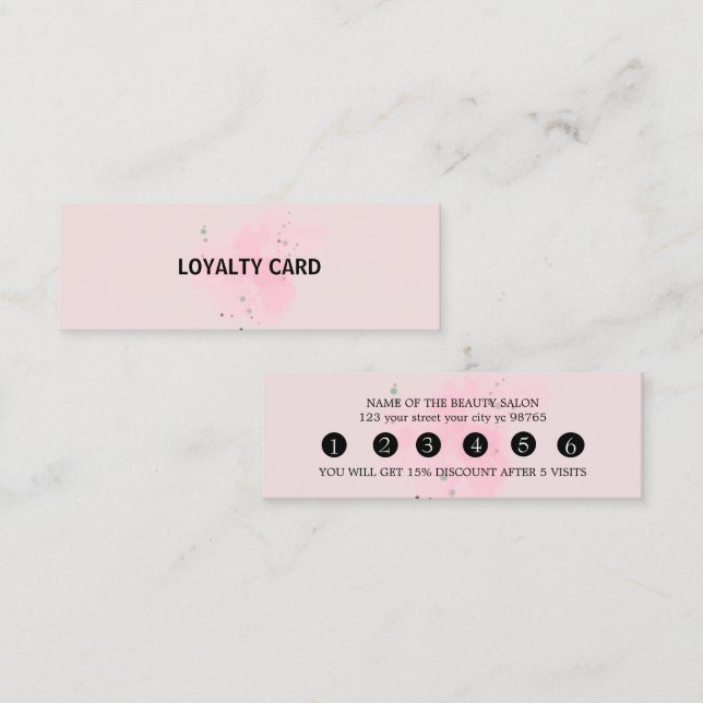 Tarjeta De Fidelización Elegant white and black beauty salon (Anverso / Reverso)