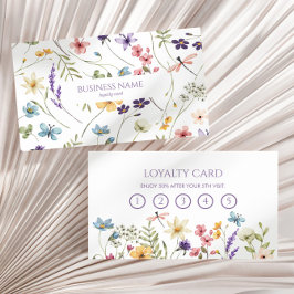 Tarjeta De Fidelización Elegant Wildflower Wild Flower Floral Custom