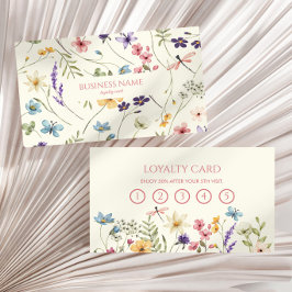 Tarjeta De Fidelización Elegant Wildflower Wild Flower Floral Custom