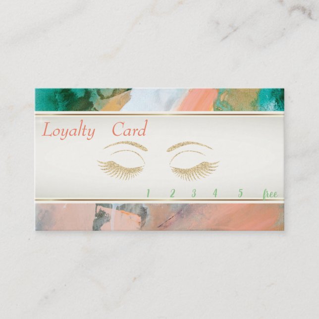 Tarjeta De Fidelización Elegante, acuarela, carta de fidelidad de azotes P (Anverso)