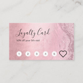 Tarjeta De Fidelización Elegante artista de maquillaje purpurina rosa rosa