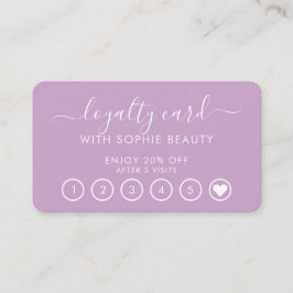 Tarjeta De Fidelización Elegante Beauty Business Logo Lilac Lealty Card
