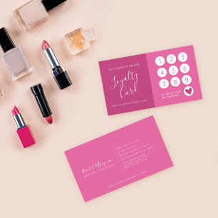 Tarjeta De Fidelización Elegante Berry con un guion blanco rosado