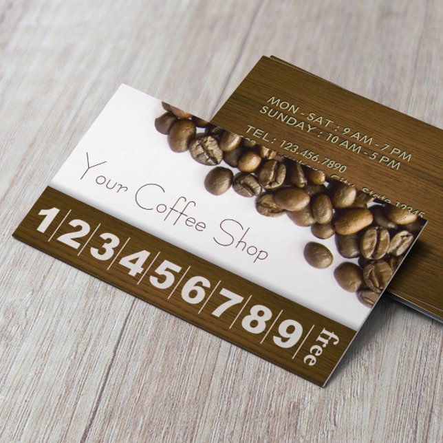 Tarjeta De Fidelización Elegante café frijol Lealtad al café (Subido por el creador)