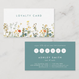 Tarjeta De Fidelización Elegante campo de flores silvestres