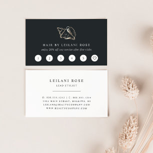 Tarjeta De Fidelización Elegante concha de oro