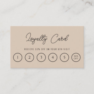 Tarjeta De Fidelización Elegante crema beige moda Boho moderno de 6 puntas