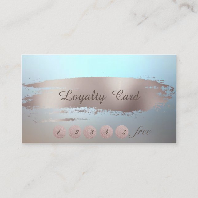 Tarjeta De Fidelización Elegante estilo , Pincel de roca azul (Anverso)