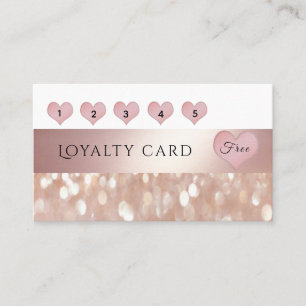Tarjeta De Fidelización Elegante Gentileza de corazones rosa pálido