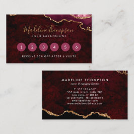 Tarjeta De Fidelización Elegante Geode de Mármol de Borgoña