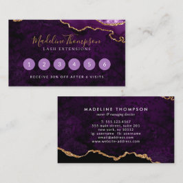 Tarjeta De Fidelización Elegante Geode de Mármol Púrpura Agate