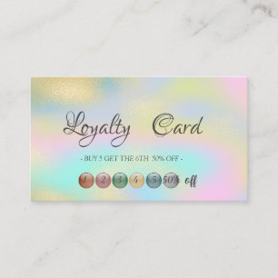 Tarjeta De Fidelización Elegante Holográfico Colorido
