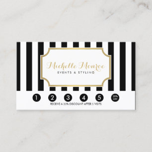 Tarjeta De Fidelización Elegante Lujo Negrita Negrita y Lealtad de franjas