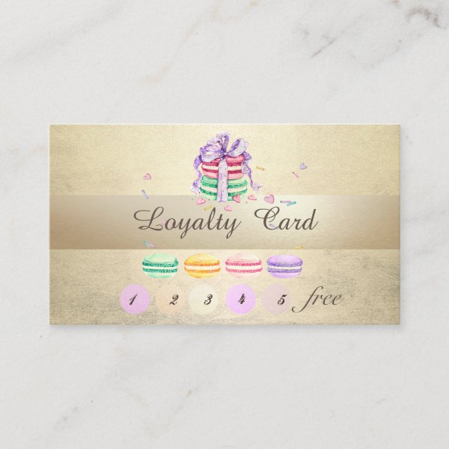 Tarjeta De Fidelización Elegante Macarones Elegantes, Luminosos, De Banda (Anverso)