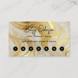 Tarjeta De Fidelización Elegante marfil y oro mareado