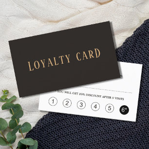 Tarjeta De Fidelización Elegante minimalista Marfil Black Golden Beauty