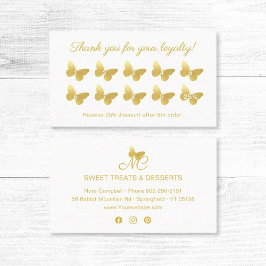 Tarjeta De Fidelización Elegante Monograma De Mariposa Gracias Por Su