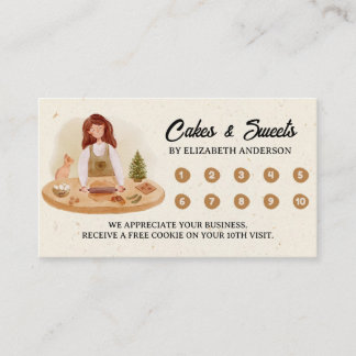 Tarjeta De Fidelización Elegante pastel de acuarela Panadería Pastelero Ch