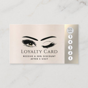 Tarjeta De Fidelización Elegante perla metálica de lujo con ojos de maquil