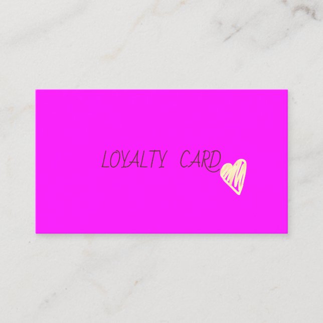 Tarjeta De Fidelización Elegante Profesional Gold Hearts Pink Fluorescente (Anverso)